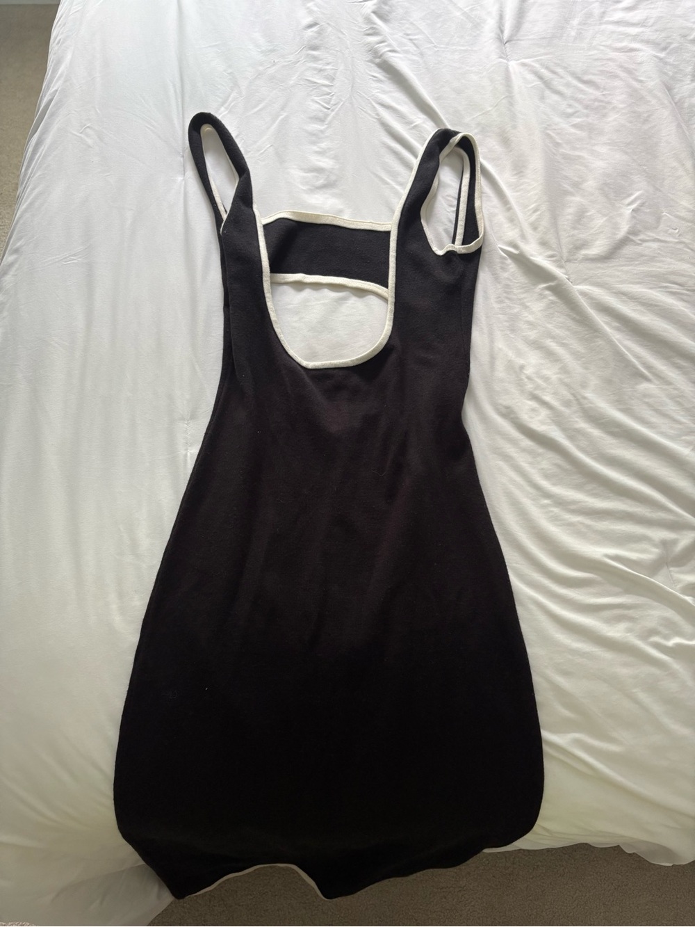 Peppermayo Black Tank Dress with White Trim